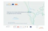 Avances en la toma de decisiones en equidad: la experiencia de Colombia / Juan Carlos Rivillas - Ministerio de Salud y Protección Social (Colombia)