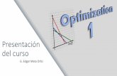 Presentación del curso optimización 1