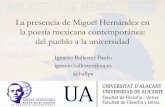La presencia de Miguel Hernández en la poesía mexicana contemporánea: del pueblo a la universidad