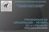Presentacion provisionales en implantología – revisión de literatura