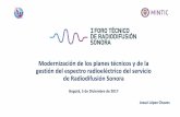 Modernización de los planes técnicos y de la gestión del espectro radioeléctrico del servicio de Radiodifusión Sonora
