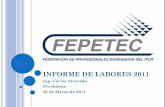 Informe de labores 2011 FEPETEC