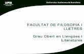 Acollida Grau Obert en Llengües i Literatures 2017-18