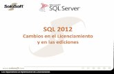 Licenciamiento SQL 2012 · PDF fileLos Especialistas en Optimización de Licenciamiento Cuando se ejecuta SQL Server en un OSE físico deben licenciarse TODOS los núcleos de los procesadores
