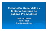Evaluación, Supervisión y Mejoría Contínua de Calidad Pre ...blog.galenica.cl/wp-content/uploads/2006/12/02_Evaluacion_y... · PROVEEDORES VALIDACION METODOS ATENCION AL CLIENTE