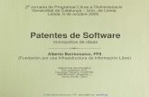 Patentes de Software - ub. · PDF filePatentes de Software monopolios de ideas ... Diseño & codificación Naturaleza Sistemática Simbólica Operacional Funcional Sujeto Código Protección