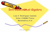 Liza V. Rodríguez Casiano Inter CAMMC Ponce Matemática …ponce.inter.edu/html/cammc/matematicas/Introduccion_algebra.pdf · • Patrón: un grupo de reglas que puede usarse para
