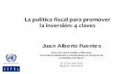 La política fiscal para promover la inversión: 4 · PDF fileExternalidades: bienes públicos (R/D, difusión tecnológica), congestión Asimetrías de información: Inversionista