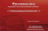 TÉCNICAS GENERALES DE LABORATORIO - …proserquisa.com/portal/guias/quimica/Q-E.1.pdf · Liebig, Pieza acodada, Matraz Erlenmeyer, ... Piseta ó Frasco Lavador PP Gradilla para Tubo