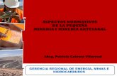 PROCESO DE FORMALIZACIÓN DE LA PEQUEÑA · PDF fileNormas Generales Clasificación de la minería en el Perú Pequeño Productor Minero y Productor Minero Artesanal Derecho de Vigencia