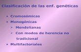 Clasificación de las enf. genéticas - genetica.fmed.edu.uy Herencia ligada al X.pdf · por células con cromosomas activos de ... del cromosoma X en la mujer. Xm Xp. Herencia ligada