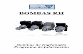 BOMBAS RH · PDF file4 2. BOMBAS DE ENGRANAJES 2.1. Bombas de 1 a 8 Litros/minuto Cuerpo y tapas en fundición gris perlítica GG-25, ejes y engranajes en acero de cementación a 60