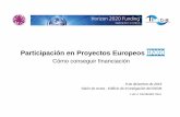 Participación en Proyectos Europeos - iisgm. n-en-H2020... · PDF file• Es que son proyectos muy competitivos ... No se financian por tanto proyectos de carácter local, ... •