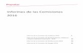 Informes de las Comisiones 2016 - · PDF fileresponsable de Auditoría Interna presentará a la Comisión su plan anual de trabajo, le . 5 ... ha contado con la presencia del auditor