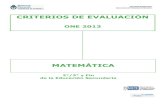 MATEMÁTICA - · PDF fileNivel educativo: 2°/3° año de Educación Secundaria ONE 2013 ... los congruentes. Reconocer elementos y propiedades de lados y ángulos de un polígo-no