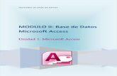 MODULO II: Base de Datos Microsoft Access · PDF fileMódulo IV: Base de datos Microsoft Access Unidad 1 – Microsoft Access 1 1. INTRODUCCIÓN Microsoft Access es una