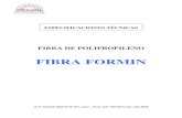 FICHA TECNICA DE POLIPROPILENO -  · PDF fileDescripción del Producto La Fibra de Polipropileno FORMIN son macro-fibras sintéticas estructurales para el refuerzo de hormigones