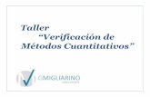 Taller “Verificación de Métodos Cuantitativos”blog.galenica.cl/wp-content/uploads/2013/09/Taller...Cuantitativos.pdf · Métodos Cuantitativos ... Objetivo del Taller: - Verificar