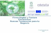 Firma Digital y Factura Electrónica: Nuevas Tendencias ... · PDF file– Enpresa Digitala, SPRI y Diputaciones Forales – Ministerio Industria (Plan Avanza) y Consejo Superior de