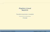 Álgebra Lineal Ma1010 - cb.mty.itesm.mxcb.mty.itesm.mx/ma1010/materiales/ma1010-16a.pdf · Transformaciones Lineales Álgebra Lineal - p. 7/42 Nosotros usaremos el concepto de la