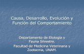 Causa, Desarrollo, Evolución y Función del Comportamiento.amaltea.fmvz.unam.mx/ETOLOGIA/TEMAS/Causa.pdf · Las cuatro preguntas de Tinbergen ... ¿Cómo cambia dicha conducta a