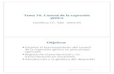 Tema 10. Control de la expresi n Objetivos g nicadarwin.uvigo.es/docencia/2004/genccmar04/10.regulacion.2x1.web.pdf · ¥Estudiar el funcionamiento del control de la expresi n g ican