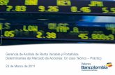Determinantes del Mercado de Acciones: Un caso Teórico ... · PDF fileGerencia de Análisis de Renta Variable y Portafolios ... ICA-Congas PVL 549.000 Trecsa PVL 709.000 (+) Total