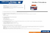Adhesivo Plástico Ficha Tcnica para PVC - tigre.cl · PDF fileAPLICACIONES: Proceso de soldadura de las líneas Soldable para agua fría, Registros y Válvulas Soldables, Sanitario