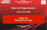 Taller de Programación I - inacap.6502.clinacap.6502.cl/tp1/teoria/10.pdf · La clase que tiene la punta de flecha se conoce ... pueden efectuarse en Java, utilizando la palabra