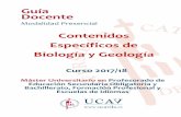 Contenidos Específicos de Biología y Geología · PDF fileLos Contenidos para la Biología y Geología en la ESO y el Bachillerato y criterios ... “Biología”, Solomon, E.P.,