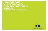 INFORME Y ESTADOS FINANCIEROS 2008 - argos.co · PDF fileproductoras de cemento en Colombia y adquiere las ... 1982: Fundación de ... La actual crisis financiera se convierte en un