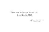 Norma Internacionalde Auditoría 500 - · PDF filenia 505 – comfirmaciones externas. nia 510- compromiso de auditoria inicial ... nia 520 – procedimientos analiticos. nia 530 –