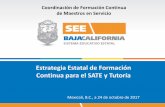 Estrategia Estatal de Formación Continua para el SATE y ...dgfc.basica.sep.gob.mx/multimedia/RSC/BASICA/... · Fortalecimiento y actualización sobre el nuevo Modelo educativo 2016