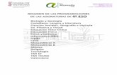 RESUMEN DE LAS PROGRAMACIONES DE LAS ASIGNATURAS DE · PDF filePaseo de la Alameda s/n 46300 UTIEL (Valencia ... , indicadores de procesos erosión, transporte y sedimentación en