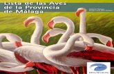 Lista de las aves de la provincia de Málaga - · PDF fileLista de las aves de la provincia de Málaga Enero de 2007 Antonio Tamayo Guerrero Ilustración de portada: José Antonio