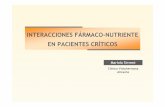 INTERACCIONES FÁRMACO-NUTRIENTE EN  · PDF fileproteico entre 1,5-2,5 g/Kg. 34 Influencia de los fármacos en el estado nutricional Alteraciones de vitaminas y oligoelementos