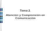 Tema 2 Atención y Comprensión en Comunicación · PDF fileconcentración de la conciencia. E implica la retirada de algunas cosas para ... Atención involuntaria De selección tardía