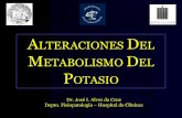 ALTERACIONES DEL METABOLISMO DEL POTASIO - · PDF file · 2012-05-083-Cl-Cl - Intersticio Pr-Cl A-HCO 3-180 160 140 120 100 80 60 40 20 0 mEq /l A-PO 4 3 - ... homeostasis del potasio.