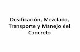 Dosificación, Mezclado, Transporte y Manejo del Concretoaducarte.weebly.com/uploads/5/1/2/7/5127290/manejo_de_concreto.pdf · iguales a los del diseño de la ... para pavimentos,