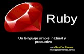 Ruby - · PDF file• Google SketchUp Robótica: • MORPHA project Networking: • Open Domain Server Aplicaciones web: ... En Ruby, una clase tiene un método new, que se usa para