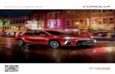 Ficha técnica COROLLA 2018 - Toyota · PDF filePregunta en tu Distribuidor Toyota por la disponibilidad de combinaciones de color interior con exterior para cada versión. Los vehículos