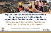 Optimización técnico-económica del proceso de flotación de ... · PDF filedel proceso de flotación de minerales Cu-Au en Cerro Corona. II Encuentro Internacional Metalurgia ...