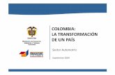COLOMBIA: LA TRANSFORMACIÓN DE UN PAÍS Automotriz.pdf · geo-economica • Compras de alrededor U$600 millones en autopartes a productores ... y el efecto de la crisis ... 43 Chile