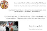 SEMINARIO “INVESTIGAIÓN EN PLANTAS … Investigación... · usco” Valor del producto: ... Estudio etnobotánico y ... vías urinarias e hipoglucemiantes empleadas en medicina