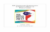 XIX C Sudamericano de A M Pista y Campo · XIX Campeonato Sudamericano de Atletismo Máster de Pista y Campo Santiago - CHILE 06 - 12 de noviembre del 2017