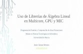 Librerías de Álgebra Lineal - Presentacióndis.um.es/~domingo/apuntes/PPCAP/1718/Librerias_Algebra_Lineal.pdf · en Multicore, GPU y MIC ... COMPLEX (C), DOUBLE COMPLEX (Z) ...
