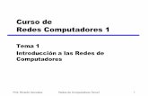 Curso de Redes Computadores 1 - LDC Noticiasldc.usb.ve/~rgonzalez/Cursos/redes/laminas/Tema1.pdf · Redes de computadores en un Campus, Organización o una edificación. La red, por