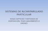 SISTEMAS DE ALCANTARILLADO PARTICULARsistemamid.com/panel/uploads/biblioteca/2014-07-10_10-42-53106779… · FOSAS SEPTICAS Y METODOS DE DISPOSICION: POZO ABSORBENTE O DRENES. ...