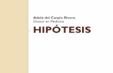 Adela del Carpio Rivera Doctor en Medicina HIPÓTESIS · Formulación de hipótesis (2) Implica entonces partir de ciertos supuestos, sospechas, intuiciones que se sustentan en la