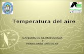 CATEDRA DE CLIMATOLOGÍA Y FENOLOGÍA GRÍCOLASecaths1.s3.amazonaws.com/clima/1487597113.Temperatura del aire y... · Temperatura del aire Temperatura no es lo mismo que calor. El